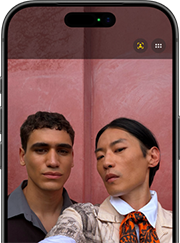 iPhone Air, front exterior, Center Stage for photos feature in use