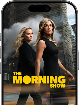 An iPhone 17 front screen showing the Apple TV+ series the Morning Show