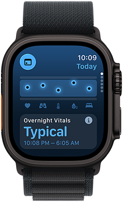 Person wearing Apple Watch Ultra 3 on wrist, possible hypertension health alert screen