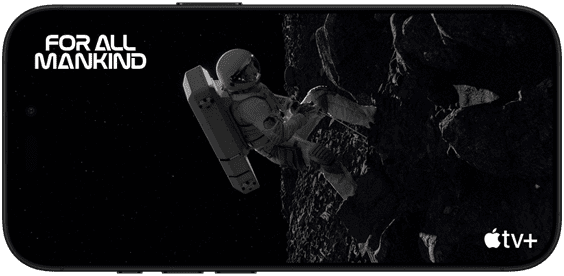 The Red Moon: Episode 1 scene from the AppleTV+ series For All Mankind displayed on the iPhone 16 Pro