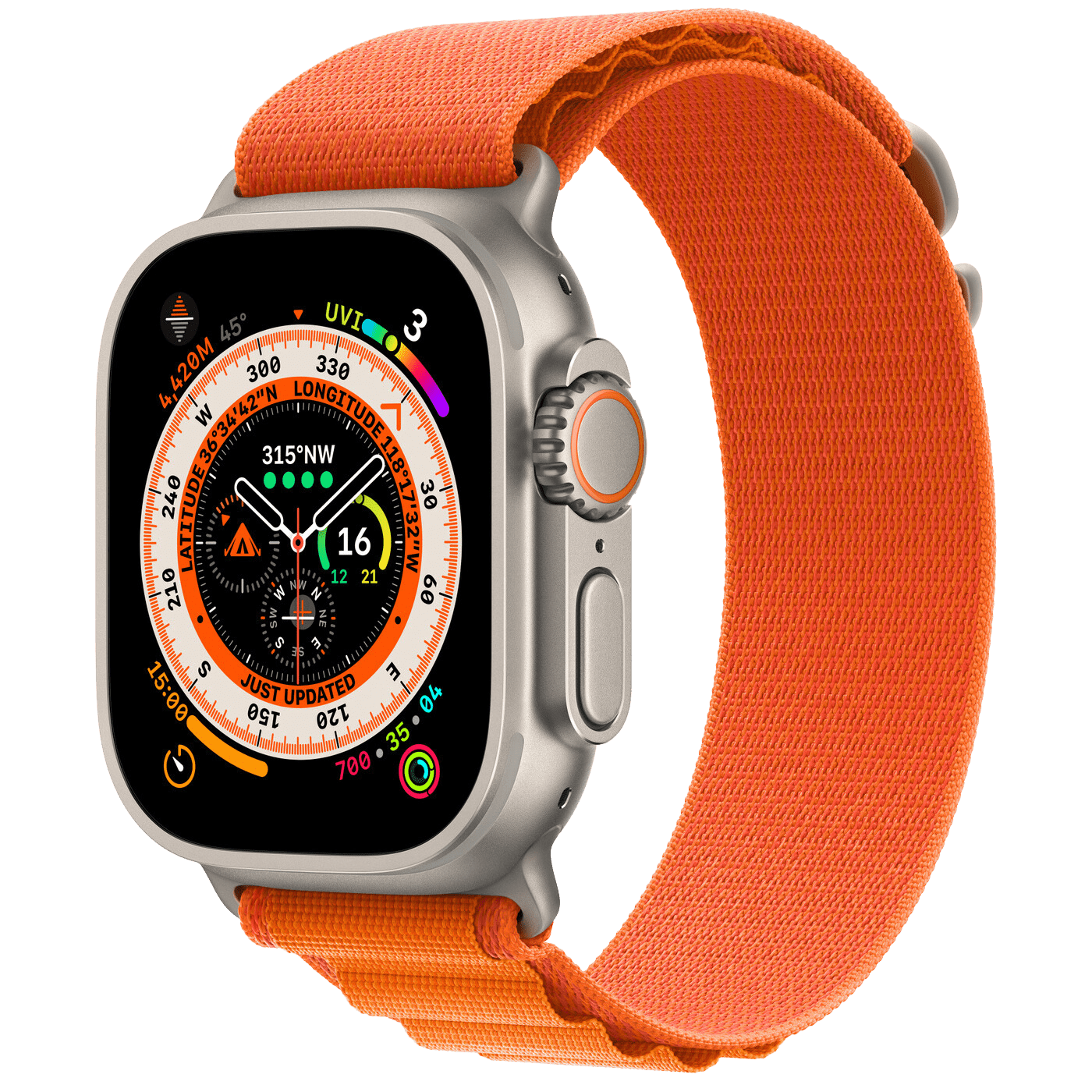 Apple Watch Ultra Titanium Case with Alpine Loop - orange-alpine, medium