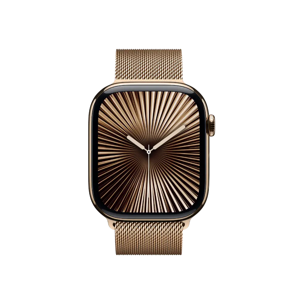 Apple Watch Series 10 Titanium Case - Milanese Loop - gold, 42mm, gpscellular