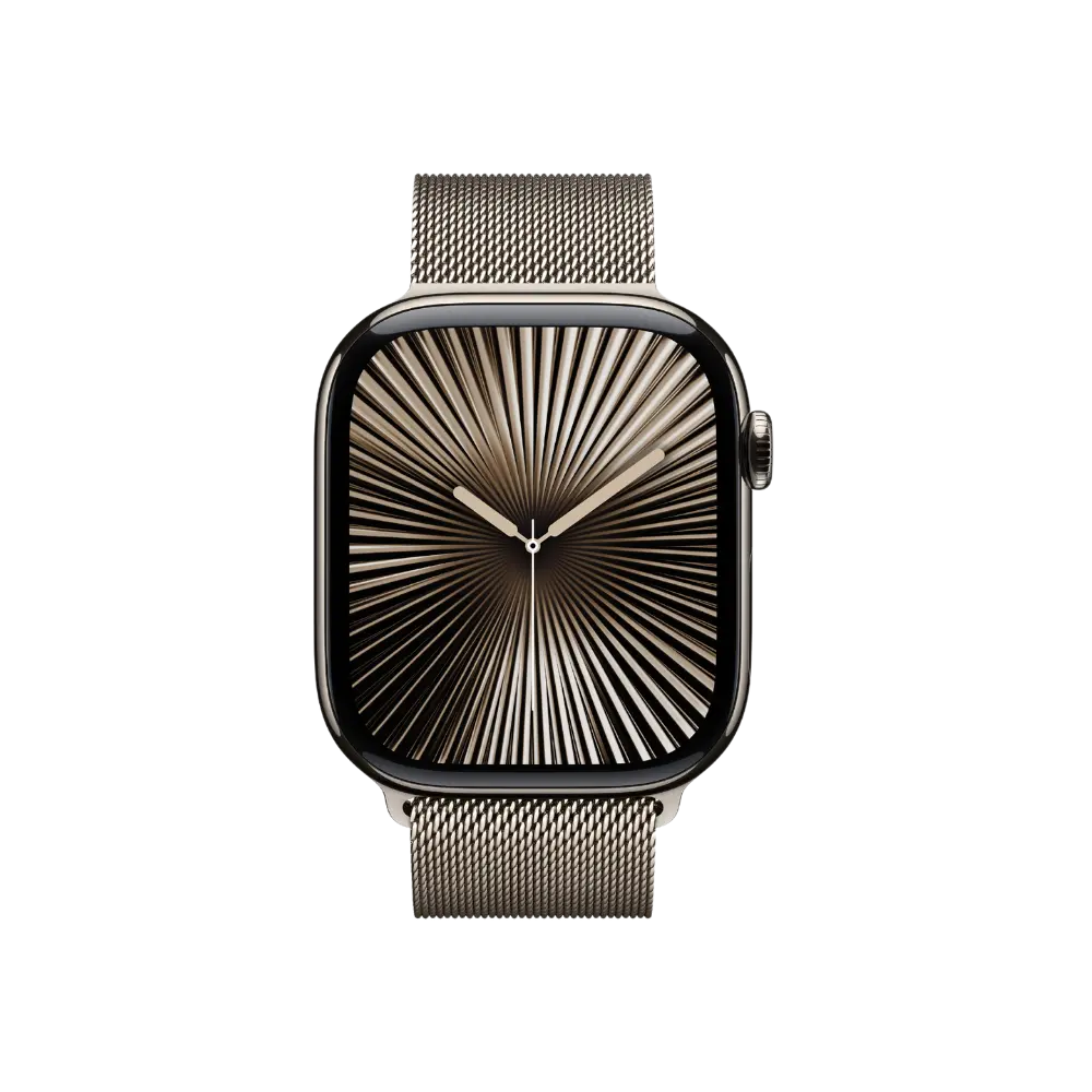 Apple Watch Series 10 Titanium Case - Milanese Loop - natural, 42mm, gpscellular