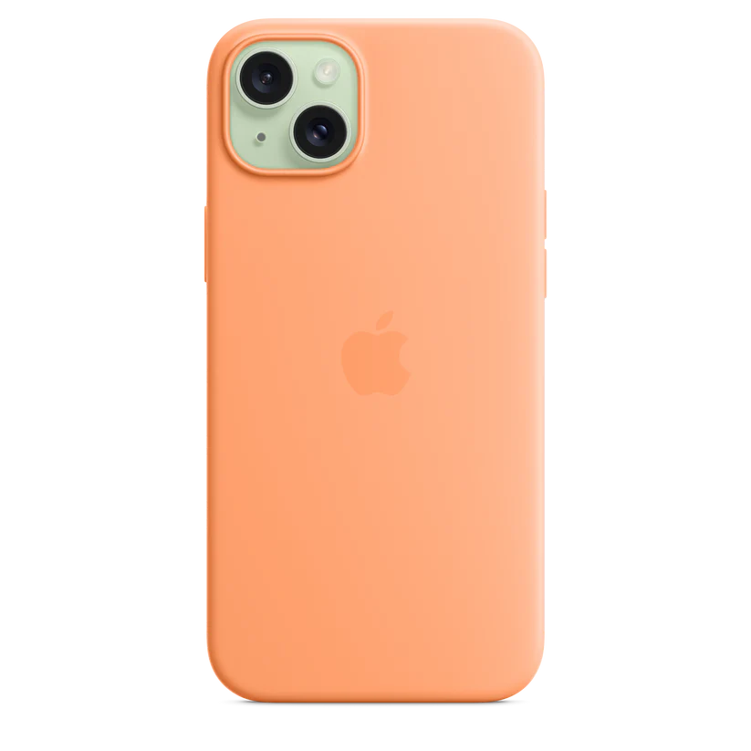 iPhone 15 Silicone Case with MagSafe - orange-sorbet