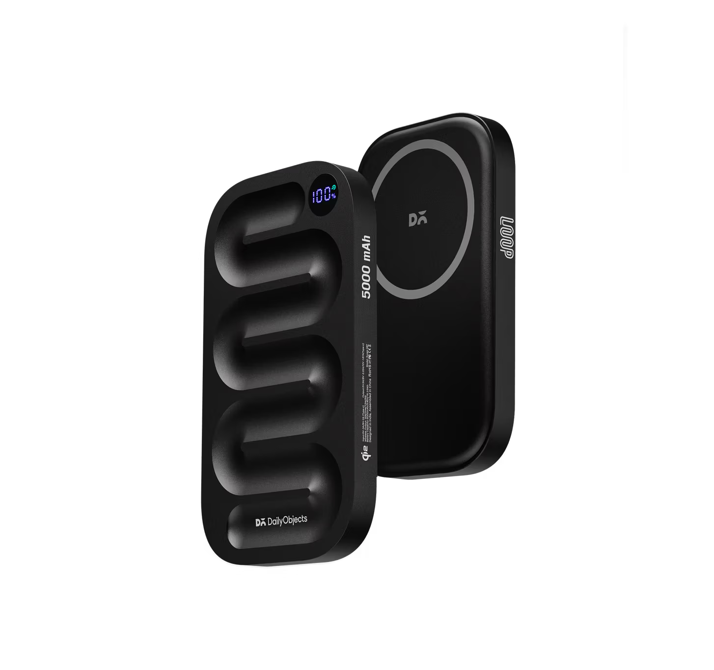Loop Qi2-Certified MagSafe-Compatible Aluminium Power Bank 5000 mAh - black