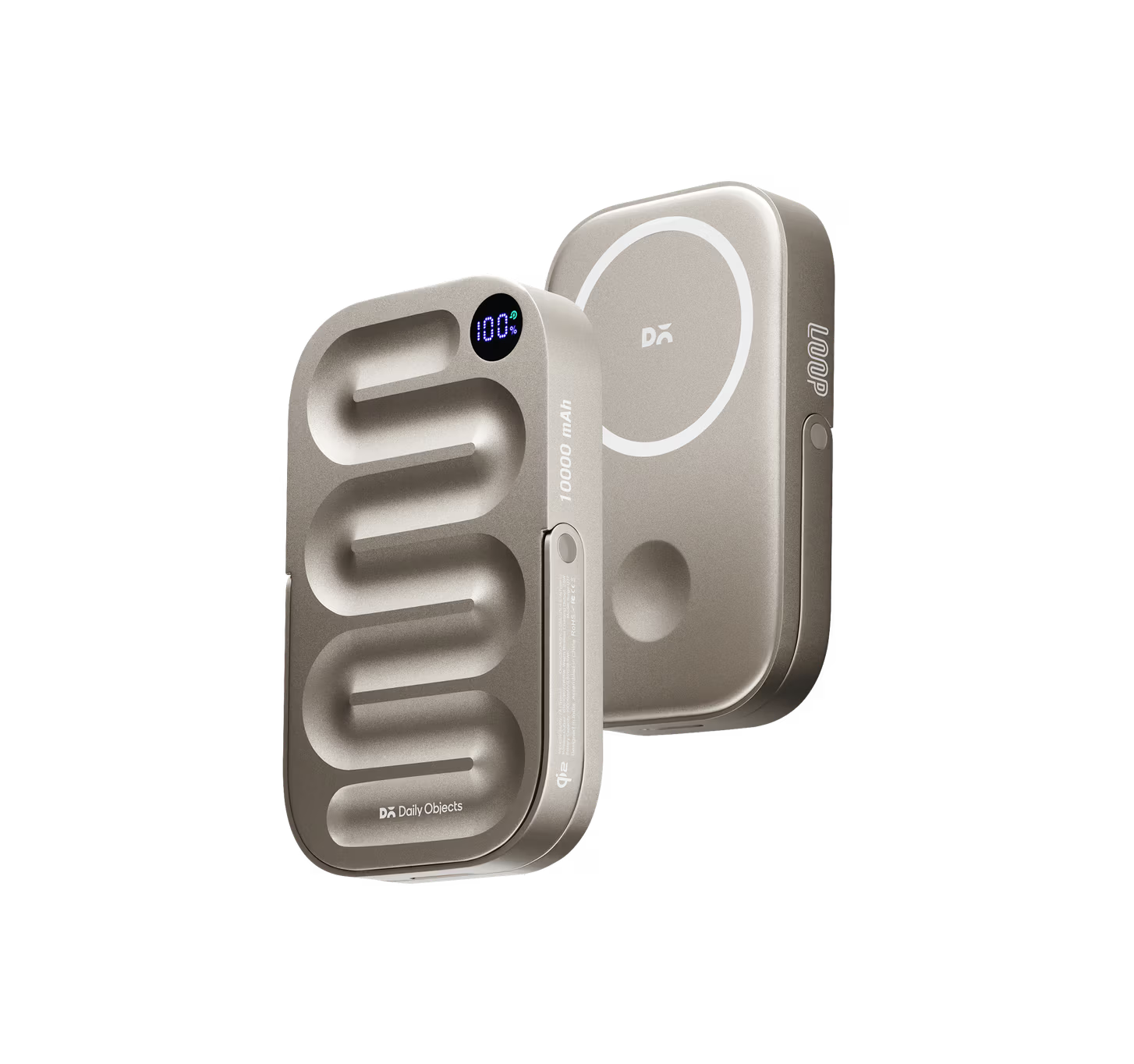 Loop Qi2-Certified MagSafe-Compatible Aluminium Power Bank 10000 mAh - titanium