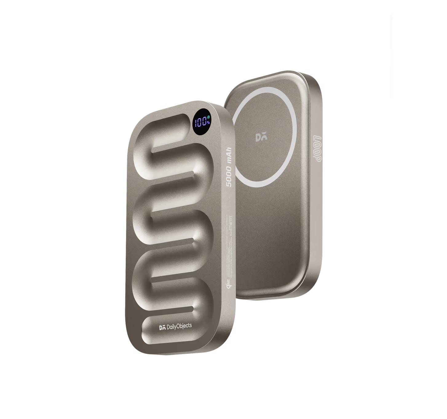 Loop Qi2-Certified MagSafe-Compatible Aluminium Power Bank 5000 mAh - titanium