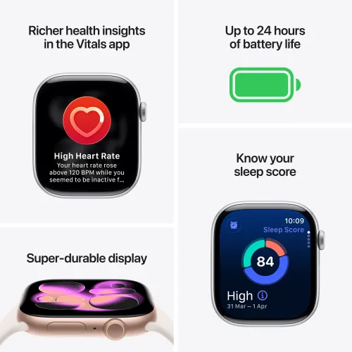 Apple Watch Series 11 46mm Rose Gold with Light Blush Sports Band- S/M