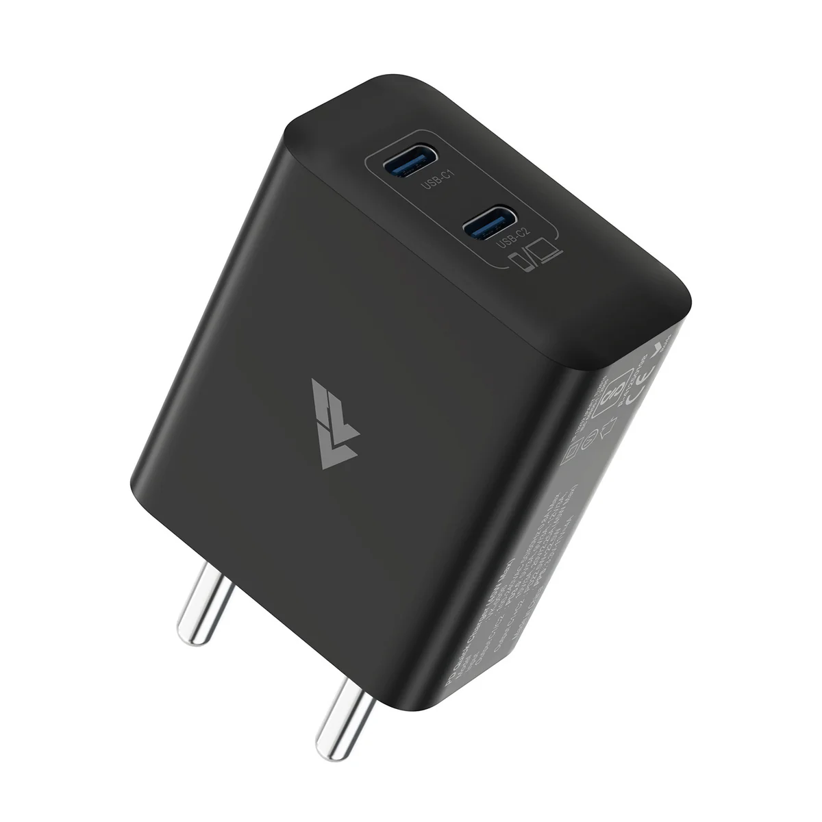 DR Vaku DUOTEX 45W Dual PD PPS GaN Charging Adapter - black