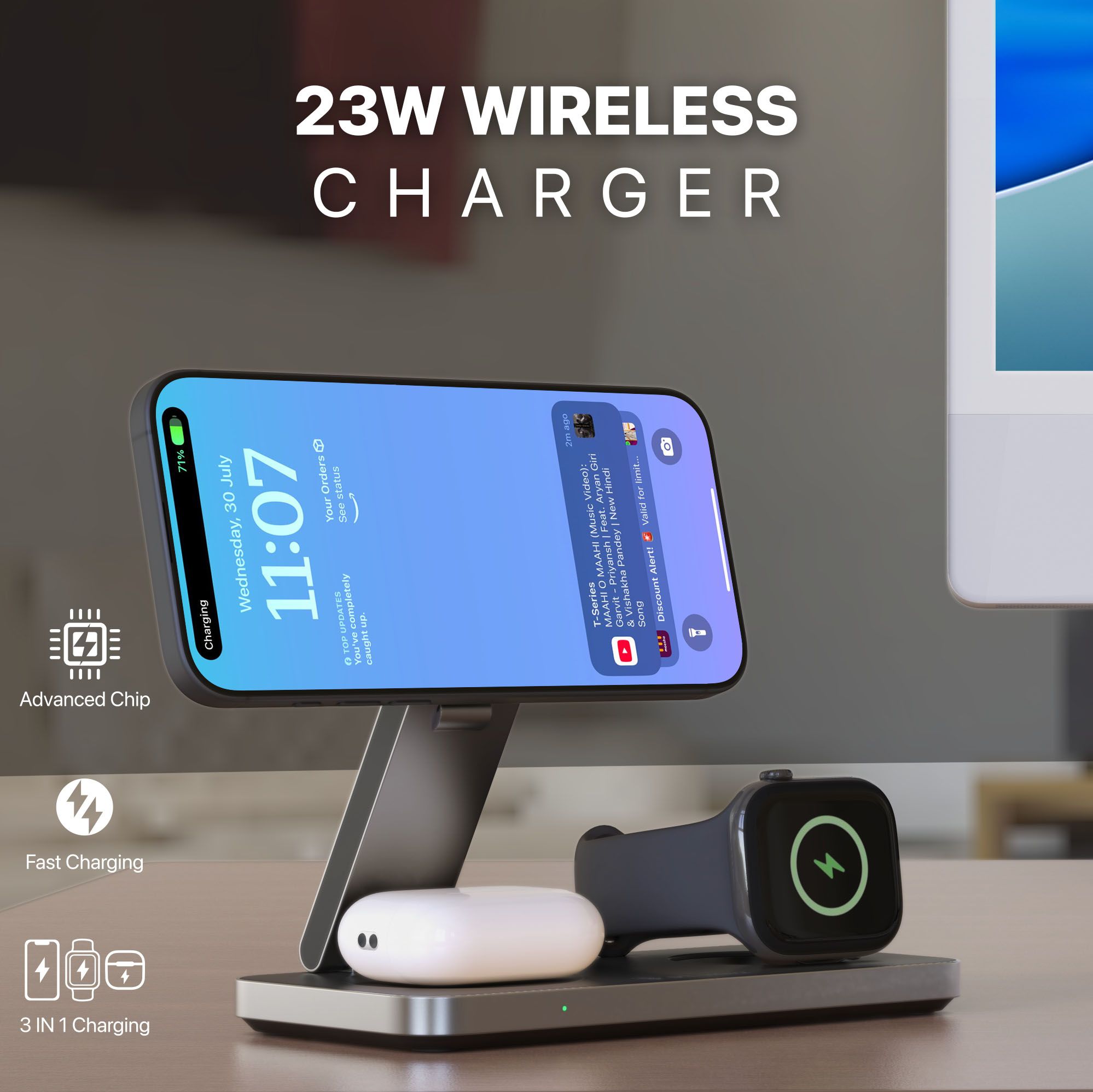 DR Vaku TRIXSTATION 3IN1 Wireless Charger 23W Black
