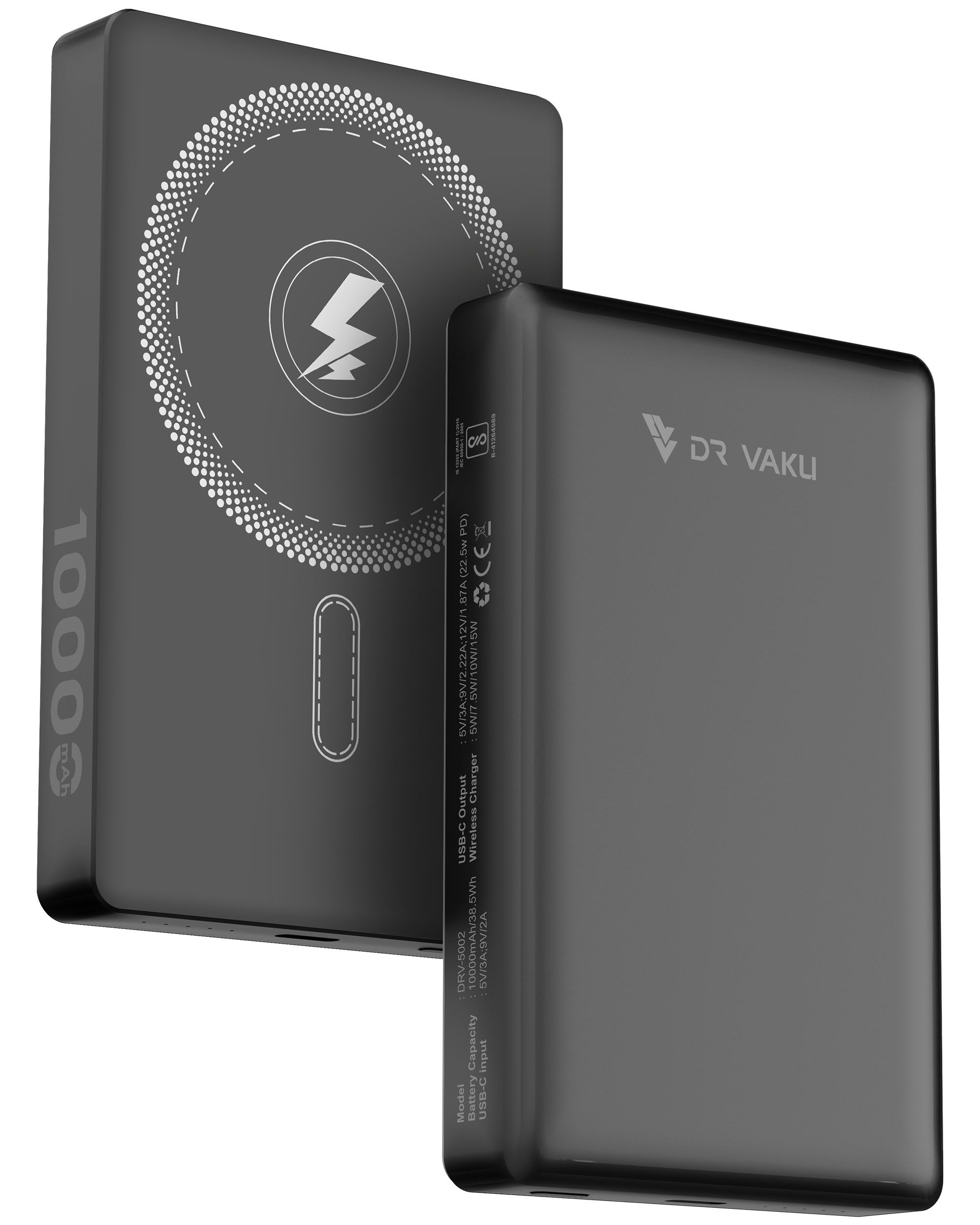 DR Vaku ULRTA TITANIUM MAGPRO /10000mAh Power Bank 15W Wireless - black