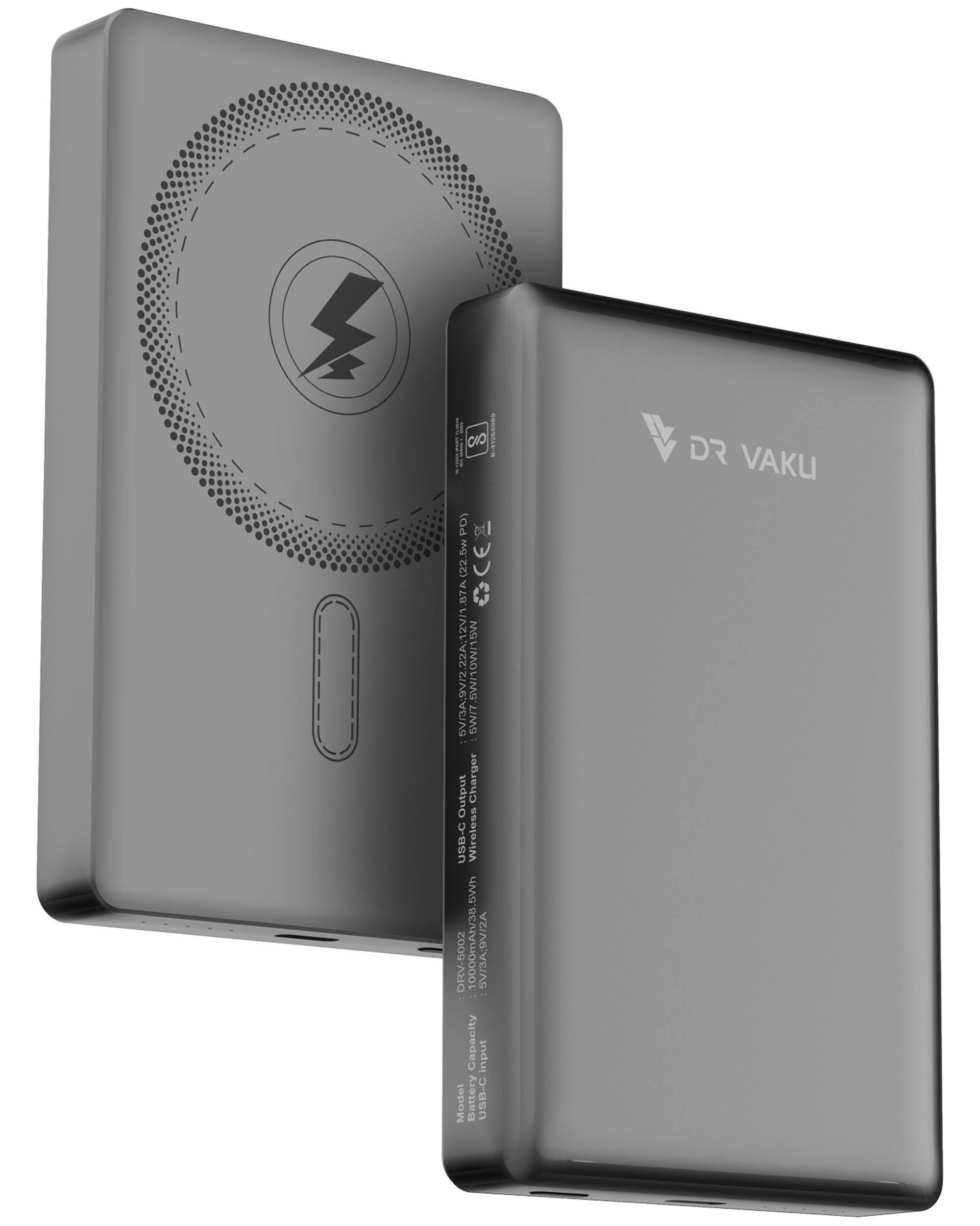 DR Vaku ULRTA TITANIUM MAGPRO /10000mAh Power Bank 15W Wireless - grey