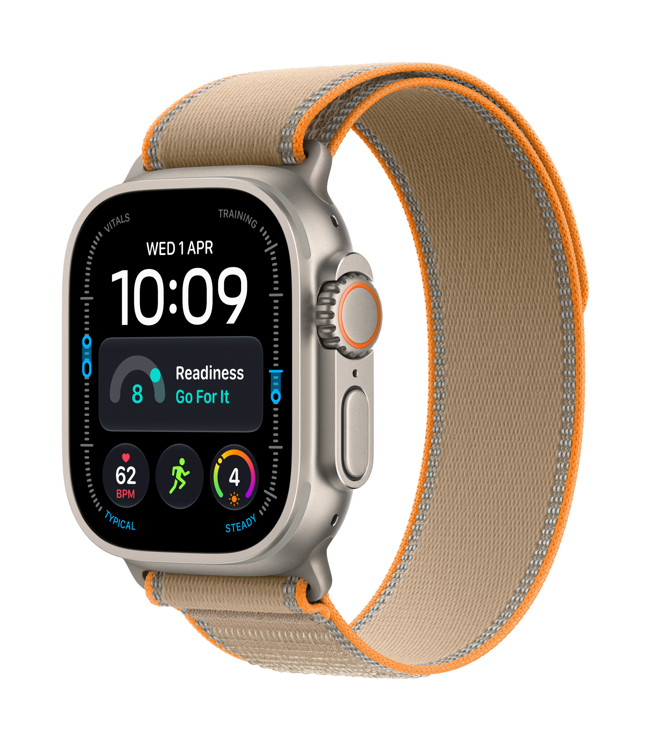 Apple Watch Ultra 4 - natural-titanium, sand-trail-loop, small